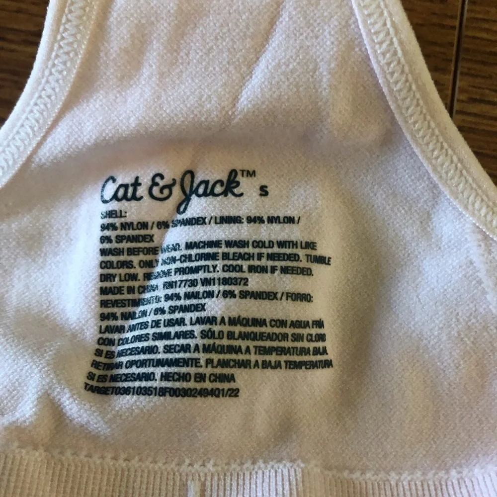 Cat & Jack light pink sports bra in size S